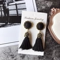 thumbnail image 6 of Grandest Birch Ethnic Women Long Tassel Dangle Drop Stud Earrings Valentine's Day Gift Jewelry Alloy Gray, 6 of 7