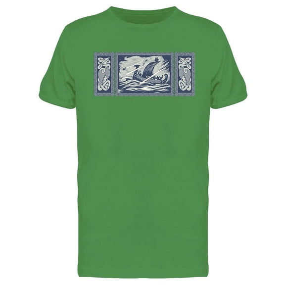 Drakkar Sailing In A Stormy Sea Tee Men's -Image by Shutterstock