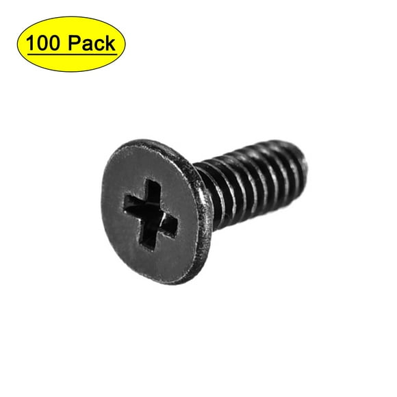 Unique Bargains M2 x 6mm Laptop Notebook Computer Screws Phillips Head Screw Black for IBM HP Dell Lenovo Sony Gateway Acer 100pcs