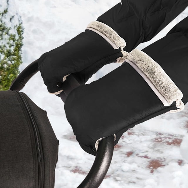 2 uds Guantes para carrito de bebé CUTICAT invierno a prueba de lluvia negro