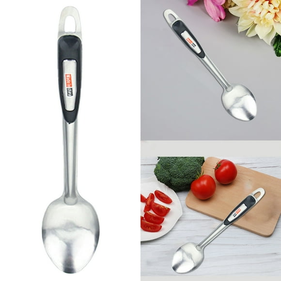 Oleegame 1PC Stainless Steel Cutlery Set Black Insulated Handle Stainless Steel Kitchenware Kitchen Utensils Spoon Black