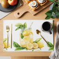 thumbnail image 2 of Summer Lemon Placemats Set of 8 Yellow Fruits Green Leaf Watercolor Place Mats Indoor Wipeable Table Mats Washable Cloth Dining Table Placemats for Kitchen Holiday Party Home Decor 13x19 Inch, 2 of 9