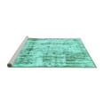 thumbnail image 2 of Ahgly Company Machine Washable Indoor Rectangle Abstract Turquoise Blue Modern Area Rugs, 8' x 12', 2 of 4
