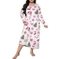 thumbnail image 2 of siminseming Chemises de Nuit de Noël pour Femmes & Chemises de Nuit Grande Taille Robe de Nuit Décontractée Imprimé de Noël Manches Longues Col Rond Extensible Ample Vêtements Chaussures & Accessoires, 2 of 5