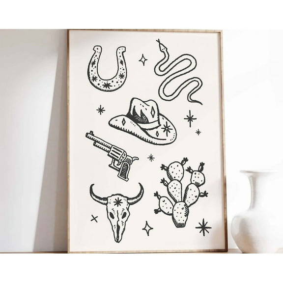 Western Print, Art, Western Art Print, Country Wall Art, Wild West Art, Cowgirl Print, Western Decor Wall Art, Modern Wall Decor, 8x12 UNFRAMED