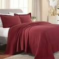 thumbnail image 6 of Superior Fleur De Lis Cotton Decorative Bedspread and Sham Set, Queen, Garnet, 6 of 8