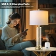 thumbnail image 5 of 27" Modern Table Lamp for Bedroom Set of 2 with USB A+C Ports, 3-Way Dimmable Bedside Lamp for Living Room Bedroom (Bulbs Included), 5 of 7