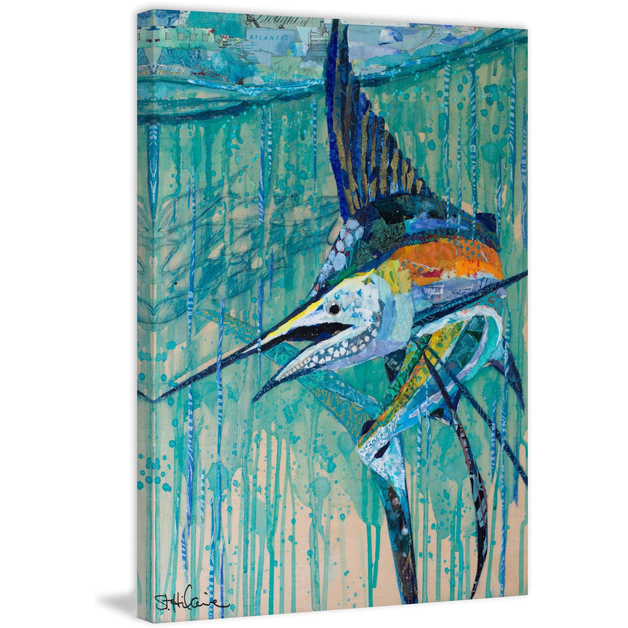 "Swordfish" Painting Print on Wrapped Canvas