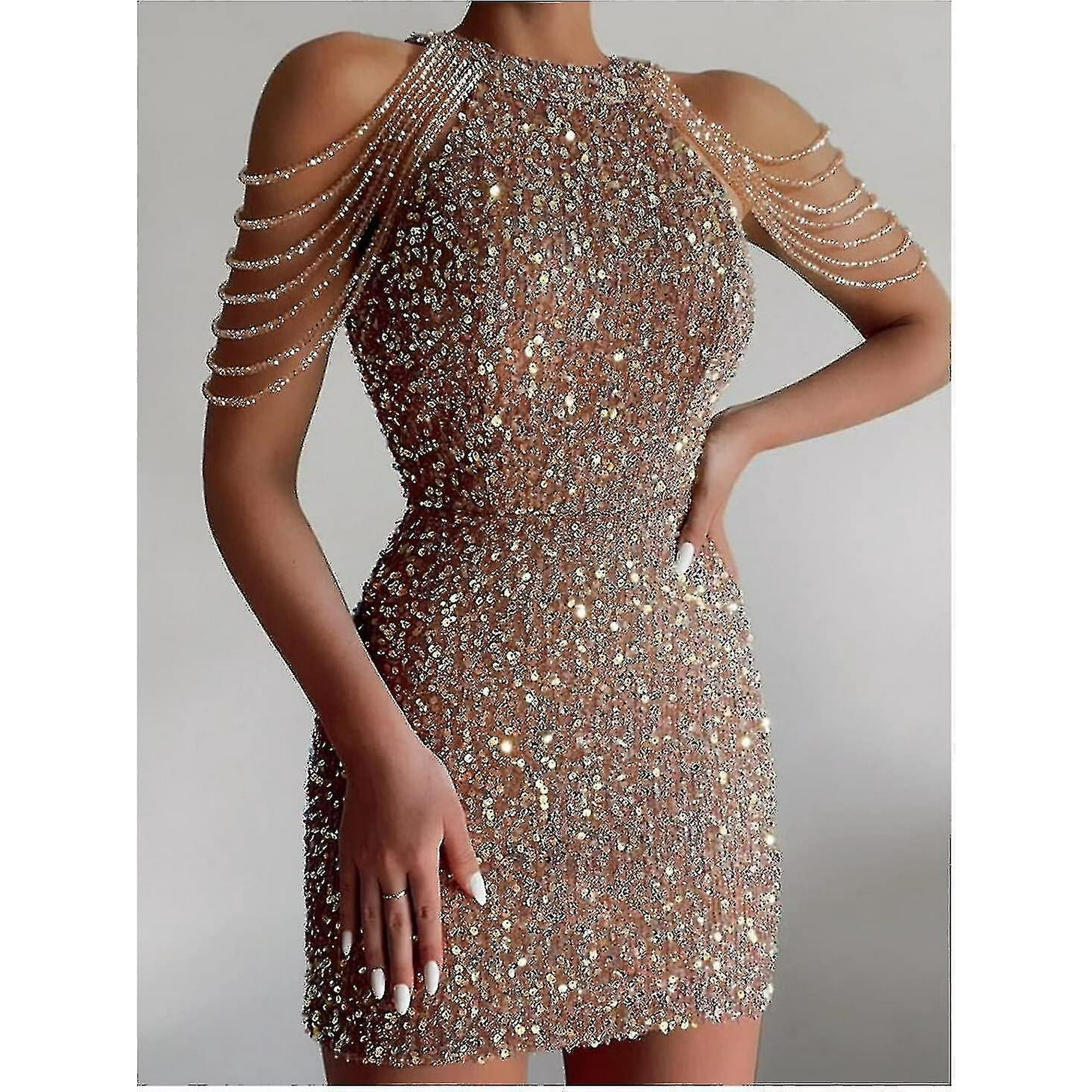 Gold dress short online