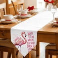 thumbnail image 2 of Table Runners 36 Inches Long, Pink Flamingo Cotton Linen Kitchen Dining Coffee Table Runner for Party Home Decor, Summer Animal Gradient Watercolor Tabletop Dresser Scarves Runner Decor 13x36 Inch, 2 of 9