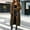 Brown, variant on Ahabrexf Winter Coats for Women,Women's Coat Faux Fur Warm V-Neck Long Winter Jacket