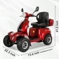 thumbnail image 4 of QEEKA Mobility Scooters for Seniors & Adults,3-Speed Medical Electric Golf Mobility Scooter Battery Powered with Rear Lock Box & Golf Cart Rack Adjustable Seat,Red, 4 of 10