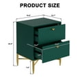 thumbnail image 2 of Boyel Living Nightstand with 2 Drawers, Modern X-shaped Leg Night Stand Ripple-Like Surface Wood Bedside Table for Living Room Bedroom,Green, 2 of 8