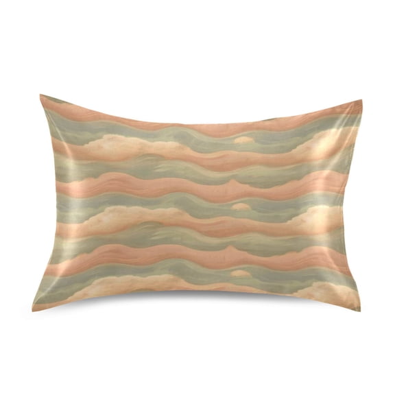 Peach Clouds Standard Size Satin Pillowcase 20''x26'' Double-Sided Print Soft Wrinkle Resistant