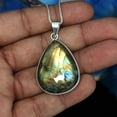 thumbnail image 3 of Natural Labradorite Gemstone Pendant for Her, Labradorite Gemstone Necklace With Box Chain, Birthday Gift For Daughter, 3 of 4