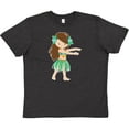 thumbnail image 3 of Inktastic Brown Haired Hula Girl Youth T-Shirt, 3 of 5