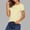 Yellow, variant on Women's Casual Short Sleeve Striped Shirt Loose Fit Crew Neck T Shirt Basic Pullover Tops for Summer Yellow