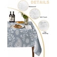 thumbnail image 5 of Blue Paisley Suqare Tablecloth - 60 x 60 Inch, Ethnic Vintage Floral Botanical Abstract Waterproof & StainResistant Tablecloth, Washable Oil-proof Table Cover for Dining/Party/Wedding/Camping/Buffet, 5 of 9