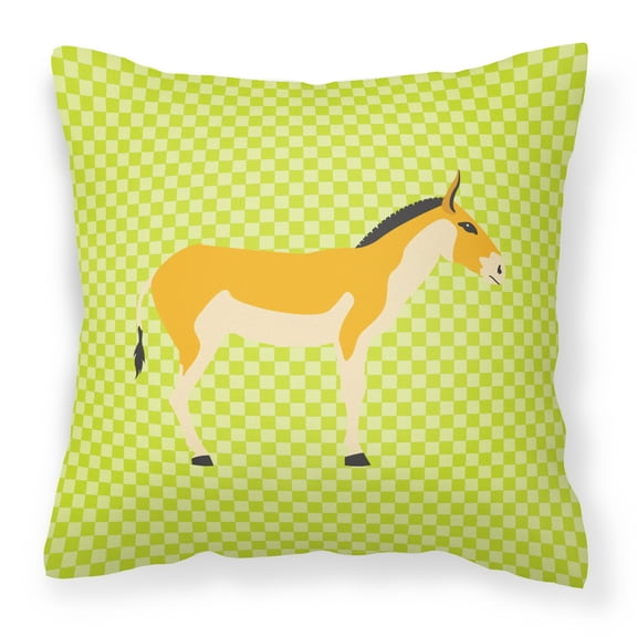 Carolines Treasures BB7680PW1414 Turkmenian Kulan Donkey Green Fabric Decorative Pillow, 14 x 14 in.