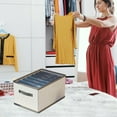 thumbnail image 6 of Cinvoph Closet Organizer for Clothes - 9 Grids Multi-Purpose Drawer Dividers, Foldable Clothing Bins for Jeans Pants Shirts Space-Saving Closets Storage 14"x10"x8", 6 of 8