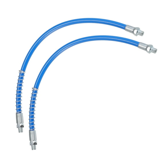 Unique Bargains 2pcs 16 Inch Universal 1/8" NPT Grease Gun Flex Hose Trailer Flex Grease Hose Extension Non-Slip Blue