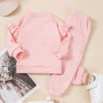 thumbnail image 4 of NOLDARES Baby Girl Clothes Toddler Girl Outfit Crewneck Sweatshirt Long Sleeve Shirt Pants Winter Clothing Set(Pink,1-2 Y), 4 of 8