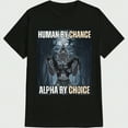 thumbnail image 6 of Human By Chance Alpha By Choice Wolf  Casual Digital Print Pure Heavy Cotton T Shirt 100%  Cotton, 6 of 14