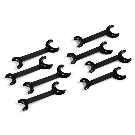 8 Pack Black T-Shape Intraoral Cheek Lip Retractor, 4 Large Size 4 Small Size Double Head Mouth Opener for Teeth Whitening Retractor, Dental Orthodontic Oral Care Tool