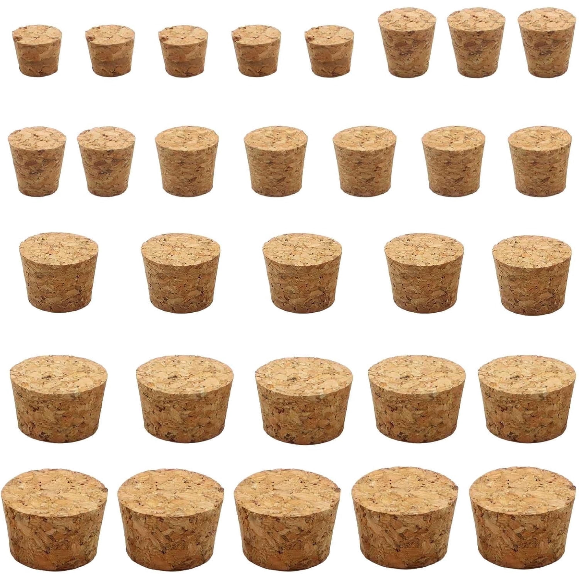 Hautllaif 30PCS Natural Cork Stoppers for Glass Bottles,Crafts & Home Decor,Tapered Corks for DIY Projects,Airtight Sealing,Laboratory & Wine Bottles