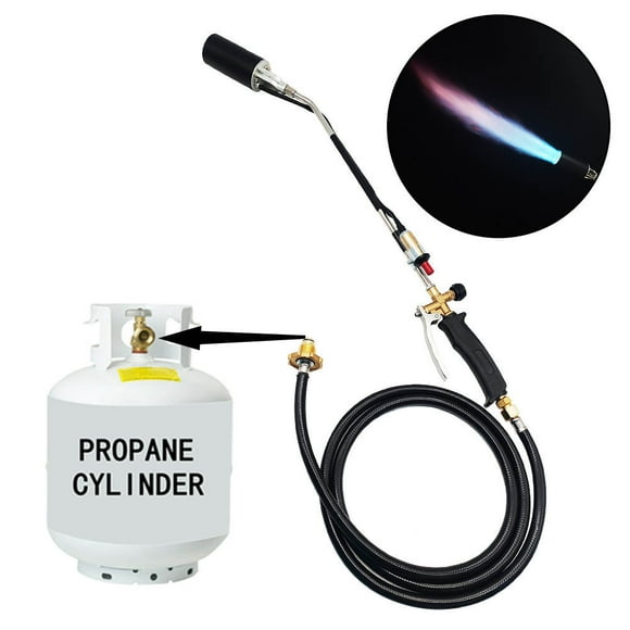 Propane Torch Kit Heavy Duty Weed Torch High BTU Output Long Hose Flame Weeding Ice Melting for Garden Yard Lawn Driveway Concrete Asphalt Outdoor Weed Removal Snow Melting Supplies
