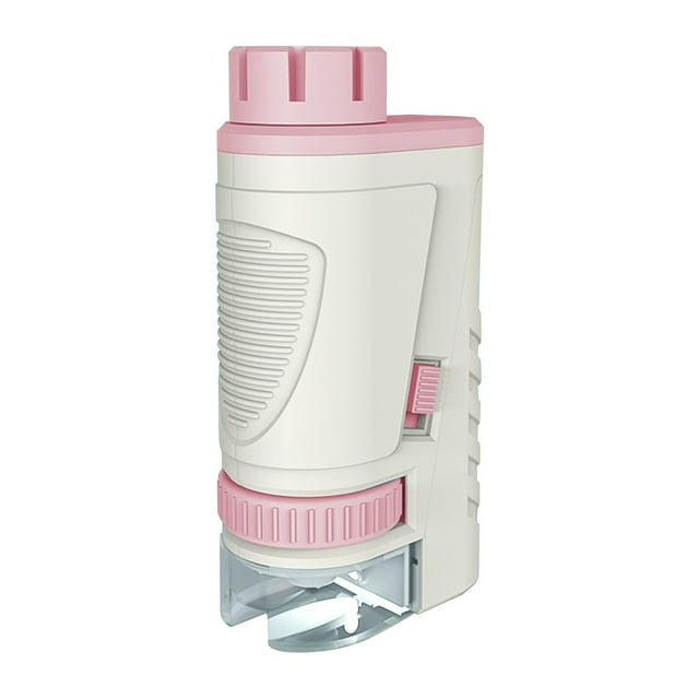 Microscope Optique Mini Rose pour Enfants avec Grossissement 60 160X et Lumière DEL