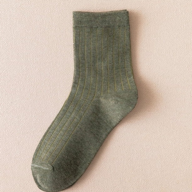 Calcetines de primavera y otoño para hombre, calcetines de longitud media con rayas verticales de color liso, calcetines japoneses de algodón monocromáticos, calcetines sencillos de moda
