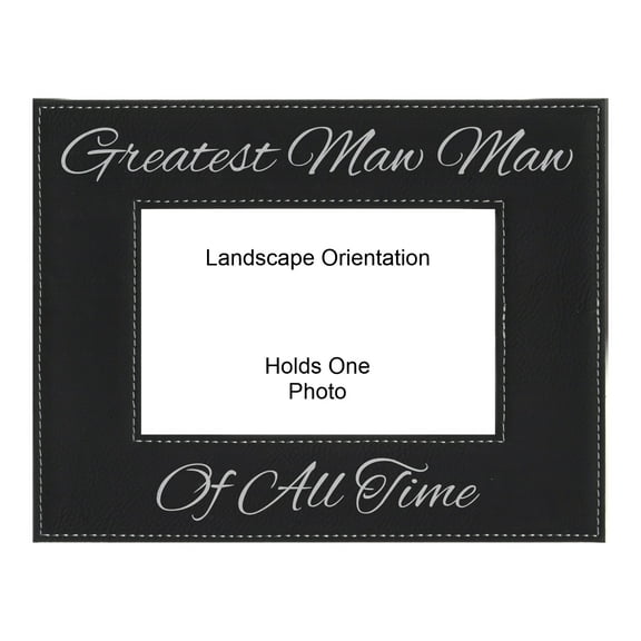 PrecisionNC Grandma Gifts Greatest Maw Maw of All Time Engraved Leatherette Black Picture Frame Mothers Day 4x6 Landscape
