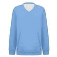 thumbnail image 5 of Women's V-Neck Sweatshirt with Pockets, Womens V Neck Sweatshirts No Hood Lightweight Casual Soft Fashion Sky Blue S, 5 of 7