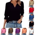 thumbnail image 1 of Tops de verano para mujer,Blusa informal de manga larga para mujer, puños fruncidos de poliéster, túnica de moda para uso diario, sopatenor, 1 of 9