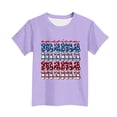 thumbnail image 4 of Zpanxa T-Shirts d'Été pour Filles Imprimé de la Fête de l'Indépendance Col Rond Manches Courtes Haut Polyester Spandex 10-11 Ans, 4 of 6