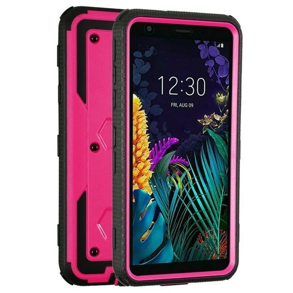 GoldCherry LG K30 Case/LG X2 Case,Built-in Screen Protector Heavy Duty Full-Body Rugged Holster Armor Case [Belt Clip][Kickstand] for LG K30/LG Escape Plus /LG X2 2019(Pink)