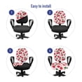thumbnail image 4 of Fruit Office Chair Slipcover, Funny Kawaii Berries of Cherry Branches Smiling Faces Love Romance Couples, Protective Stretch Decorative Fabric Cover, Standard Size, Pale Pink Ruby Green, by Ambesonne, 4 of 5
