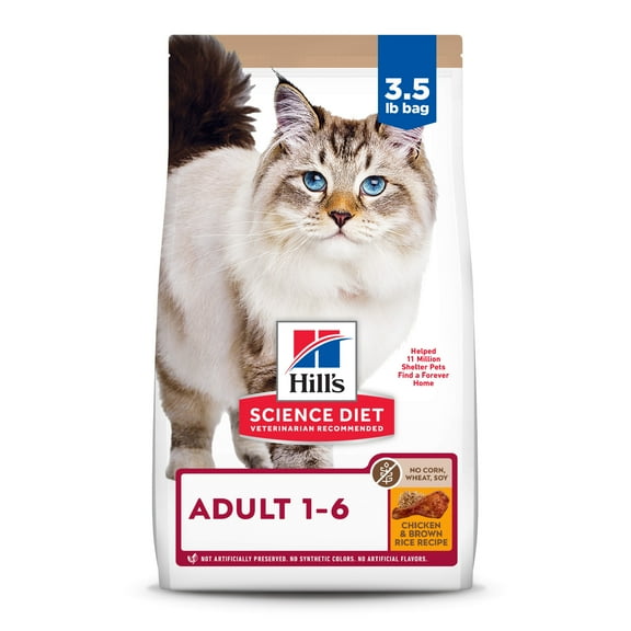 Hill's Science Diet No Corn, Wheat, Soy Chicken & Brown Rice Dry Cat Food, 3.5lb Bag