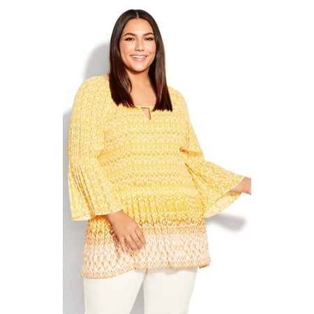 

Avenue Women s Plus Size Fairview Border Top Square Neckline