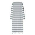 thumbnail image 5 of Dasayo Plus Size Women's Nightgowns Gray House Chemise Pajamas Full Length Striped Loungewear Pajamas for Women S, 5 of 6