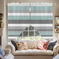 thumbnail image 2 of Blue-Gray Stripes Swag Valances for Windows 2 Pack Swag Kitchen Curtains 36 Inches Long Rod Pocket Short Window Treatment for Kitchen Bathroom 28"x36", 2 of 8