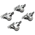 thumbnail image 1 of Small Furniture Casters, 360 Degree Rotating Locking Design 1in Diameter Steel Rubber Caster Wheels Set 4Pcs With 16 Screws For Home, 1 of 8
