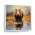 thumbnail image 2 of Designart "The Savanna King Hippo V" Animals Framed Wall Art - Black Hippopotamus Living Room Framed Canvas Art, 2 of 6