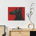 thumbnail image 6 of Logiee Black Dog Red Background Print Canvas Wall Art ,Art Poster,Canvas Decorative Picture,Decor Wall Pictures for Living Room Bedroom Bathroom,Ready to Hang, 6 of 6