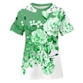 thumbnail image 3 of Camisas de Manga Corta para las Mujeres Impresión Cuello Redondo Suéter Encaje Camisa, Blusa de Verano Casual para las Mujeres, 3 of 4