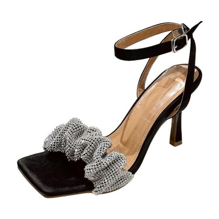 

IELGY sandals trendy women s stiletto high heels with square toe