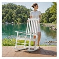 thumbnail image 4 of SONGMY Outdoor Rocking Chair Oversized Wooden Patio Chairs with Widened Armrest High Back Porch Rocker for Lawn, Garden, Backyard, Fire Pit (White), 4 of 7