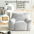 thumbnail image 6 of ZAFLY Oversized Bean Bag Chair for Adults, Faux Fur Large Comfy Chair with Footstool, Big Lazy Floor Sofa for Gaming - Light Gray, 6 of 8