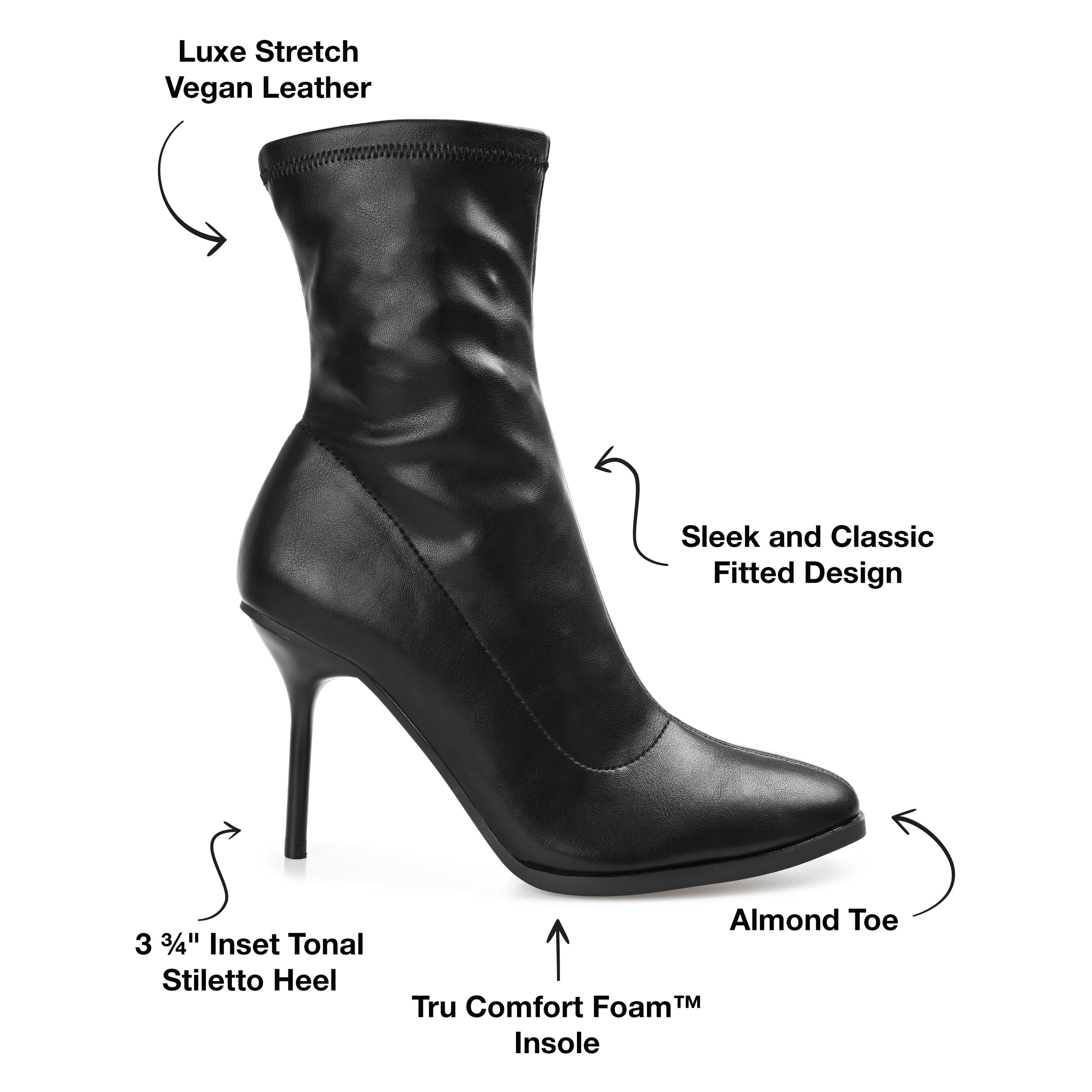 Journee Collection Womens Gizzel Almond Toe Stiletto High Ankle Booties